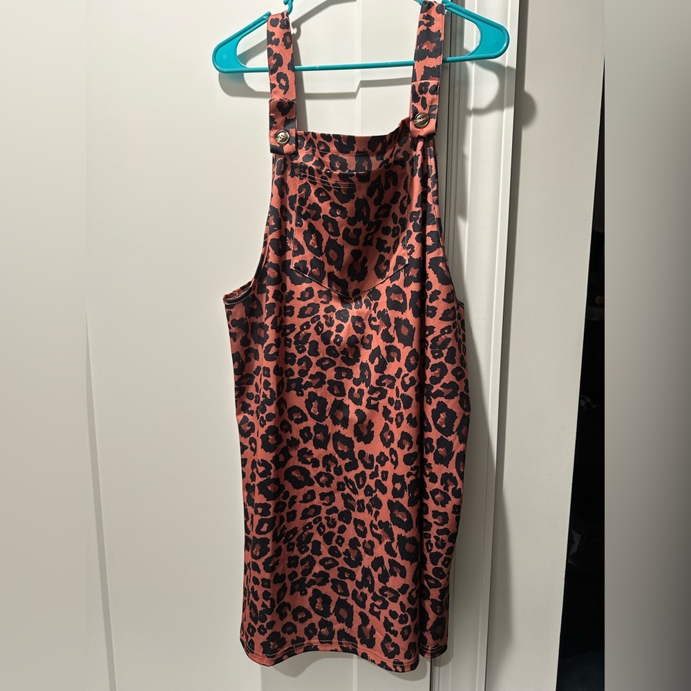 NWOT overalls dress! Animal print size xxl